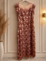 Payetli gecə geyimi – şampan/roz qızılı ton Razmer 50 - Model: uzun — Evening dresses