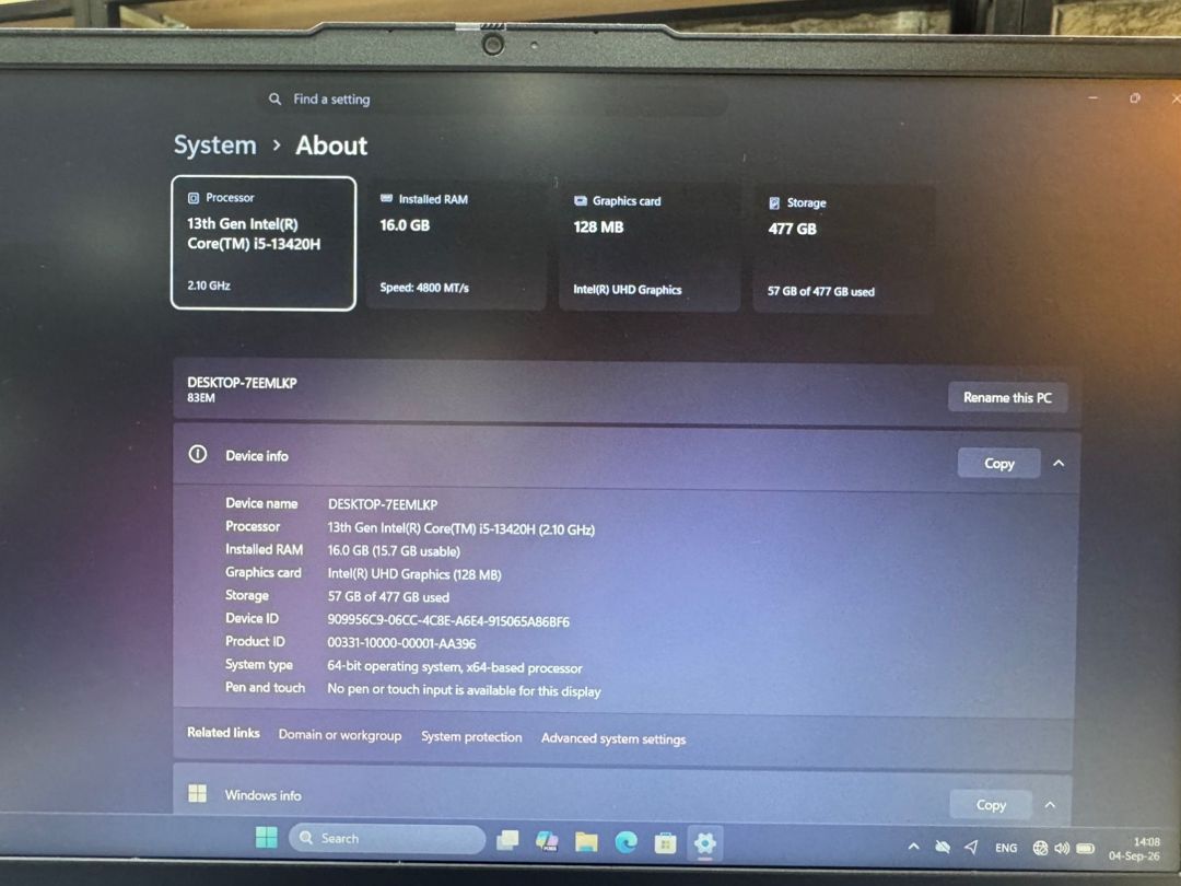 Lenovo IdeaPad Slim 3 15IRH8 — Noutbuklar, Bakı (7)
