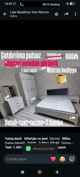 *Yataq dəsti* *Sifarişlə və yeni* Qiymət *880₼* Dəstə daxildir — Mallar