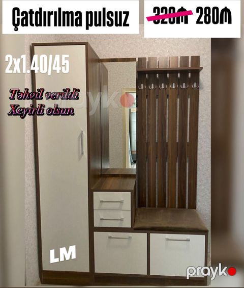 Dəhliz üçün çoxfunksiyalı giriş mebeli – dolab, asılqan, güzgü və — Mehdiabad
