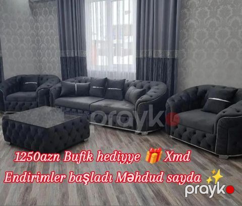 Qonaq otağı üçün dəst – klassik-modern üslub Tərkib: - 3 nəfərlik — Bakı