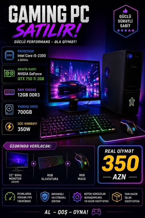 Gaming PC – güclü performans, əla qiymət Texniki göstəricilər — Digah