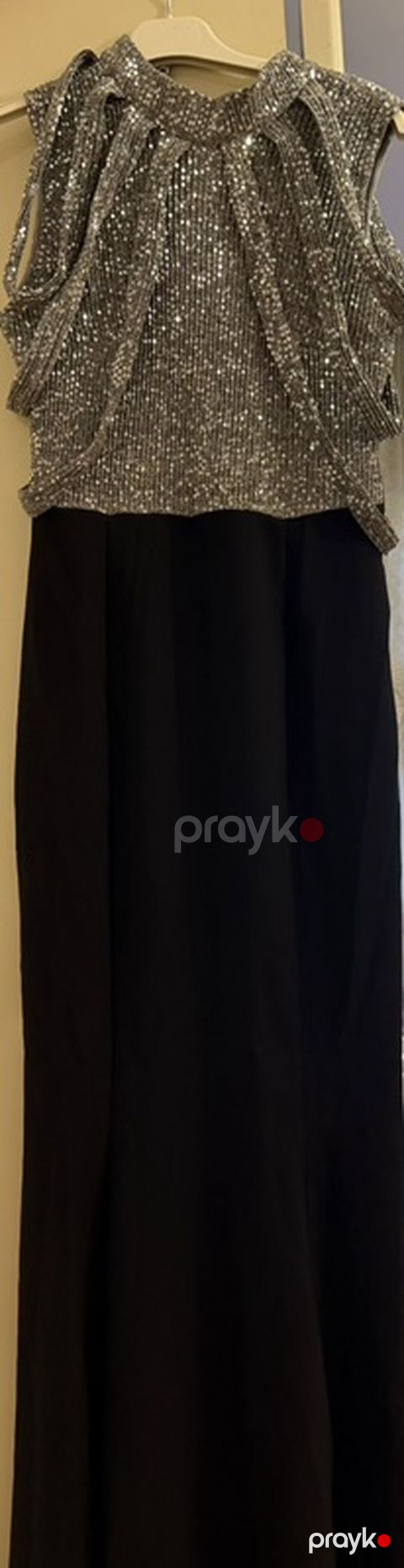 Zərif axşam/gecə geyimi - Model: Uzun, A-kəsim libas - Rəng: Qara