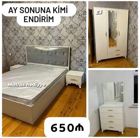 Yataq otağı mebel dəsti – 650₼ Dəst tərkibi: - 2 nəfərlik çarpayı — Mehdiabad