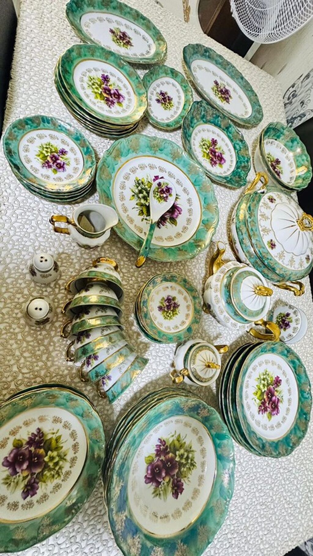 Nahar dəsti, rəng - Yaşıl, Farfor — Süfrə qabı, Sumqayıt (2)