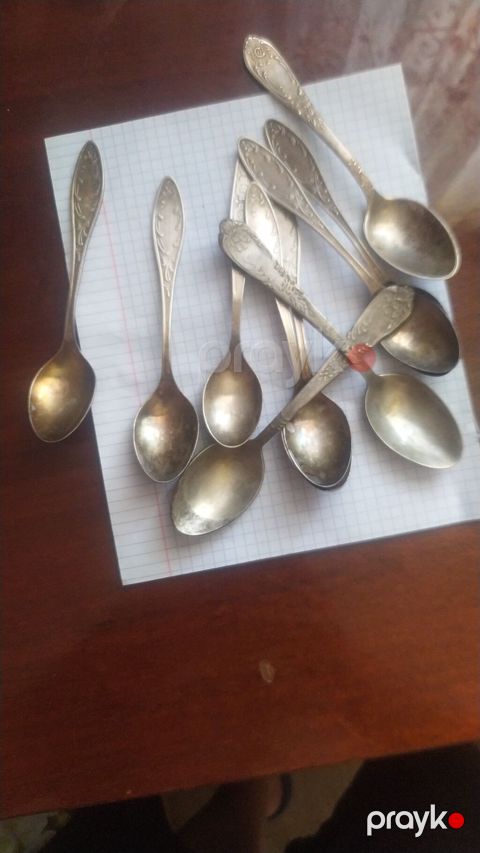 Məhsul: Kiçik metal çay qaşıqları dəsti Melchior qədim qaşıqlar — Digah