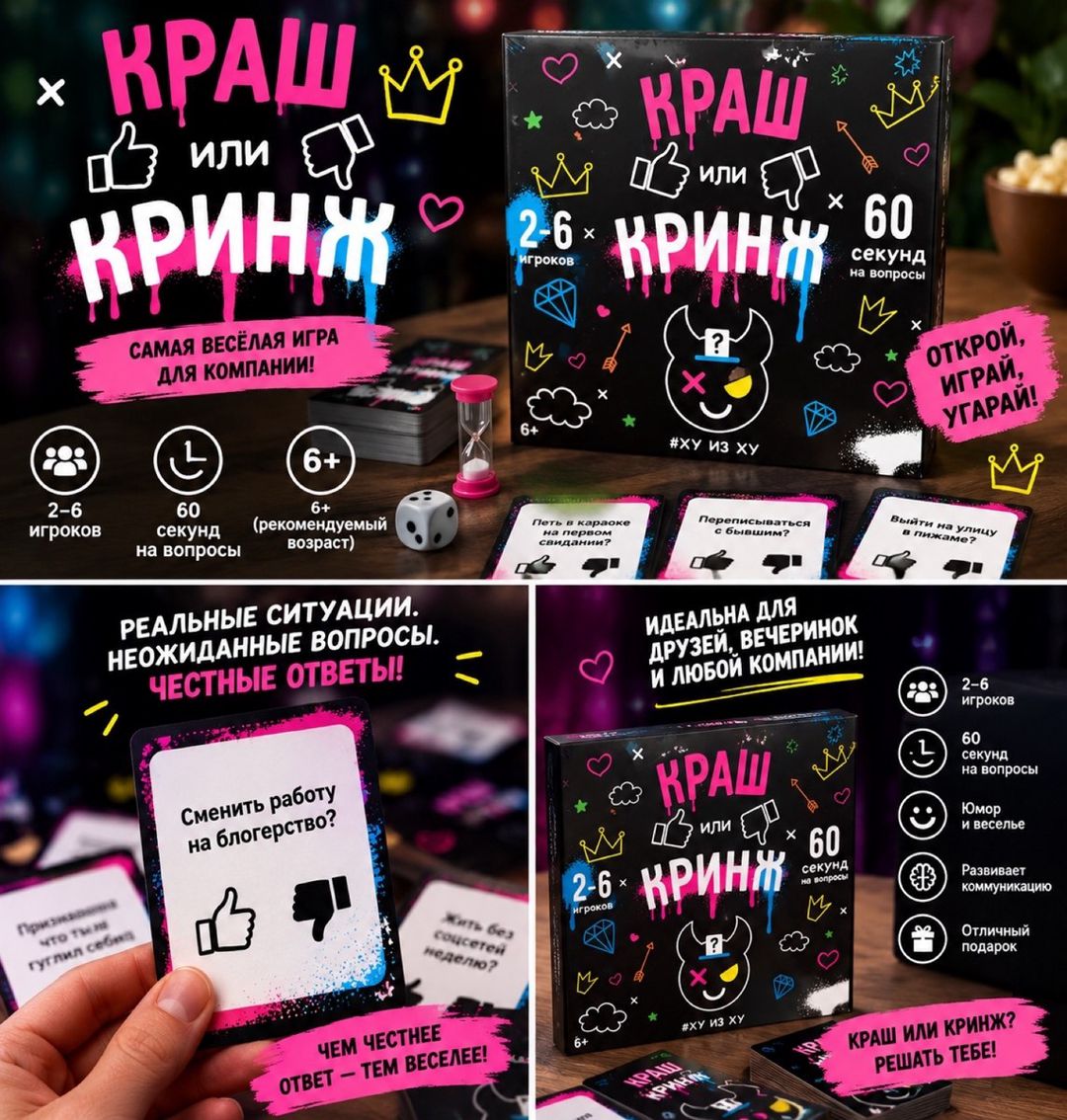 Краш или Кринж настольная игра — İdman, hobi, istirahət, Bakı
