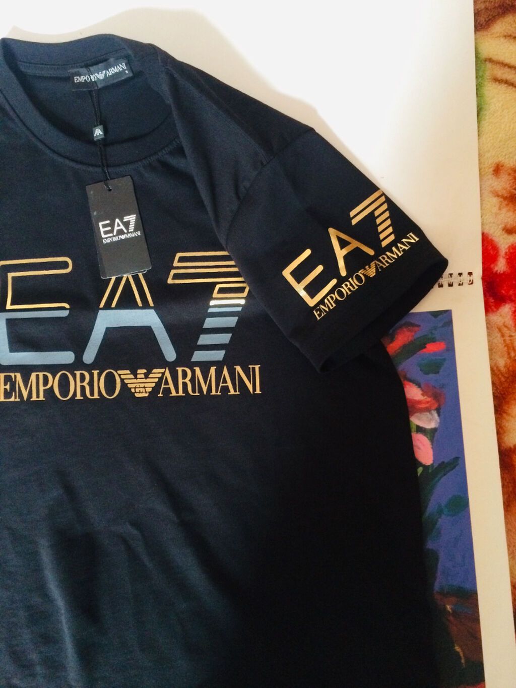 Futbolka, Ea7, S, rəng - Qara — Futbolka və polo, Bakı (2)