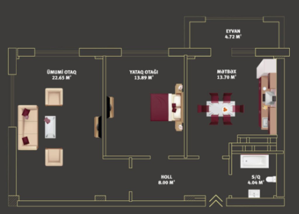 Satılır 2 otaqlı yeni tikili 67 m² — Mənzil, Bakı (5)
