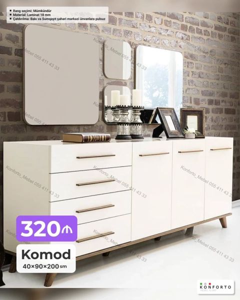 Komod – 40×90×200 sm Rəng seçimi: mümkündür Material: 18 mm — Bakı