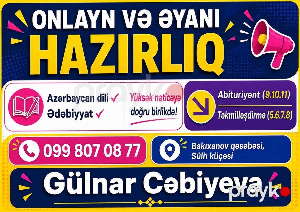 Repetitor, Ədəbiyyat, Azərbaycan dili, İmtahanlara hazırlıq, Abituriyent hazırlığı — Fərdi dərslər, Bakı