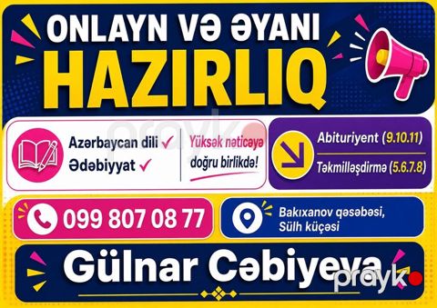 Repetitor, Ədəbiyyat, Azərbaycan dili, İmtahanlara hazırlıq, Abituriyent hazırlığı — Bakı