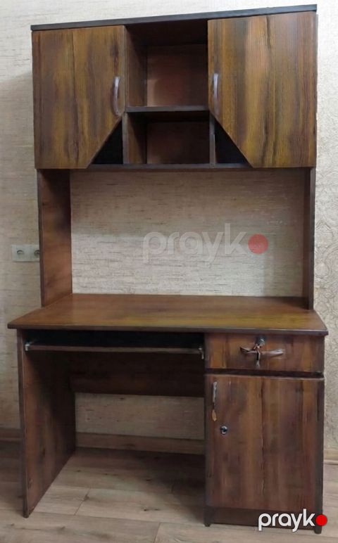 Düz masa, Polkalı, Siyirməli, Teksturalı laminat, Zəmanətsiz, Kredit yoxdur — Bakı