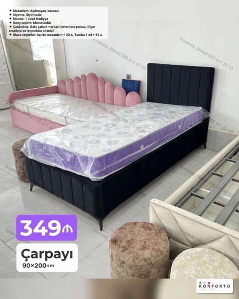 Məhsul: Çarpayı Ölçü: 90×200 sm Qiymət: 349₼ Xüsusiyyətlər — Bakı