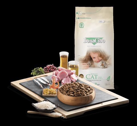 Bonacıbo super premium quzu əti və düyü ilə (yetkin pişiklər üçün)