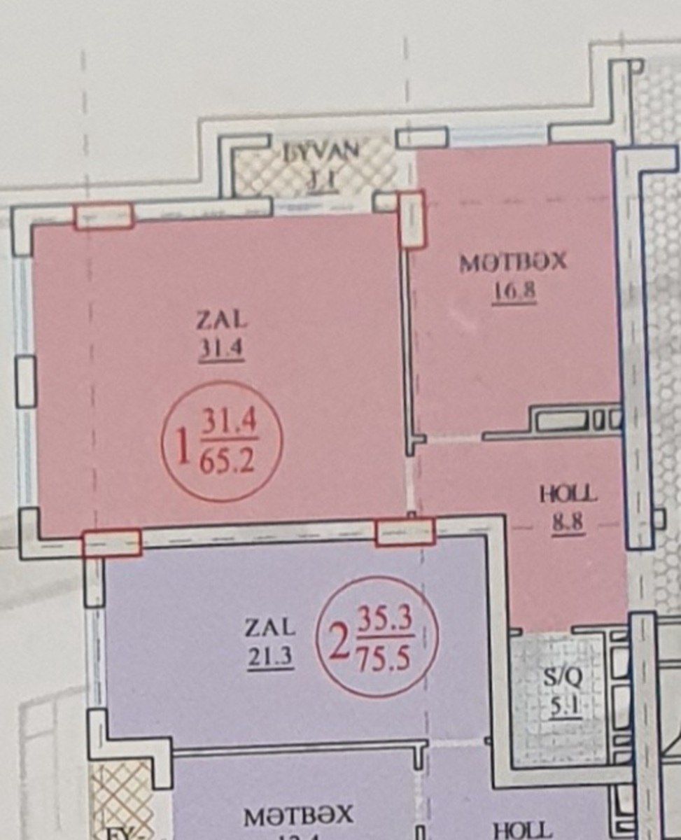 Satılır 1 otaqlı yeni tikili 65.2 m² — Mənzil, Bakı (4)