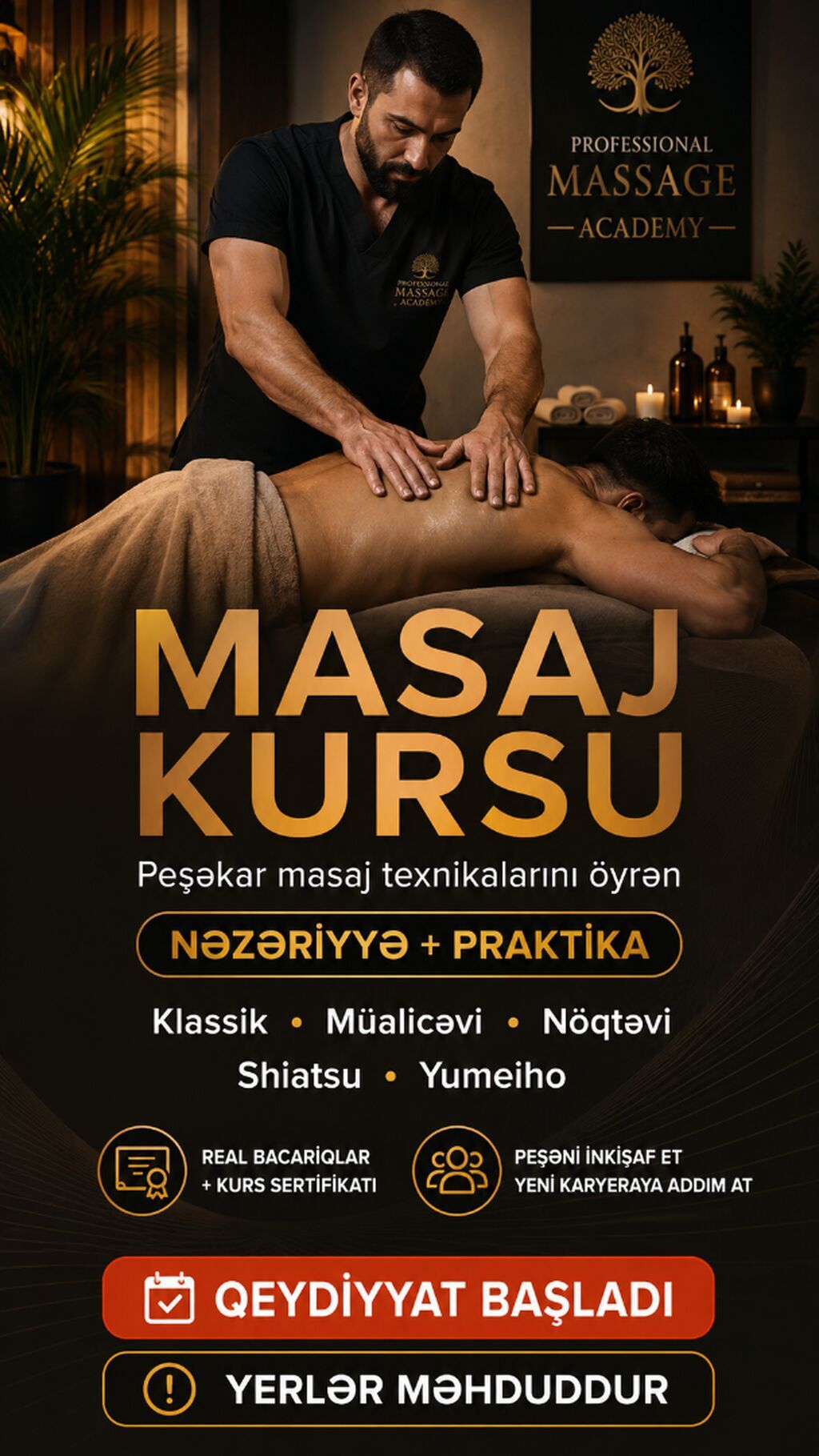 Masaj kursu, Əyani, Fərdi, Qrup, Diplom, sertifikat — Gözəllik, sağlamlıq, Bakı