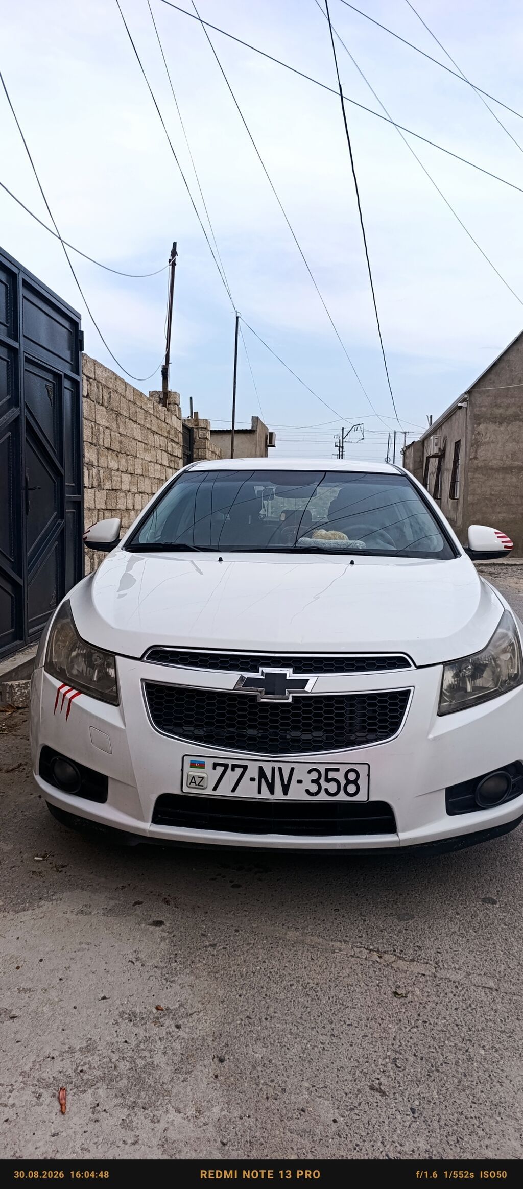Chevrolet Cruze sedan – ağ rəng, benzinlə işləyən, avtomatik ötürmə — Avtomobillər, Digah (7)