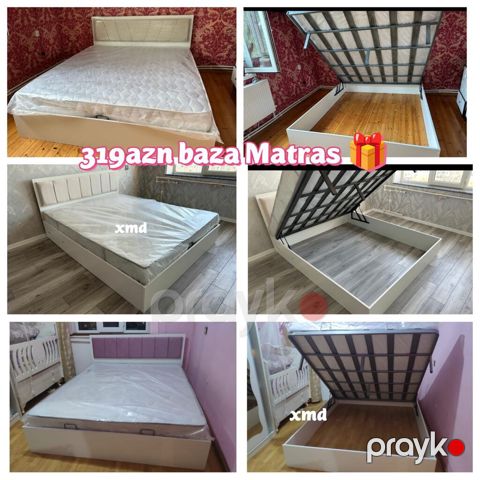 Baza + matras dəsti - Ölçü: təxminən iki nəfərlik (şəkillərdə — Bakı