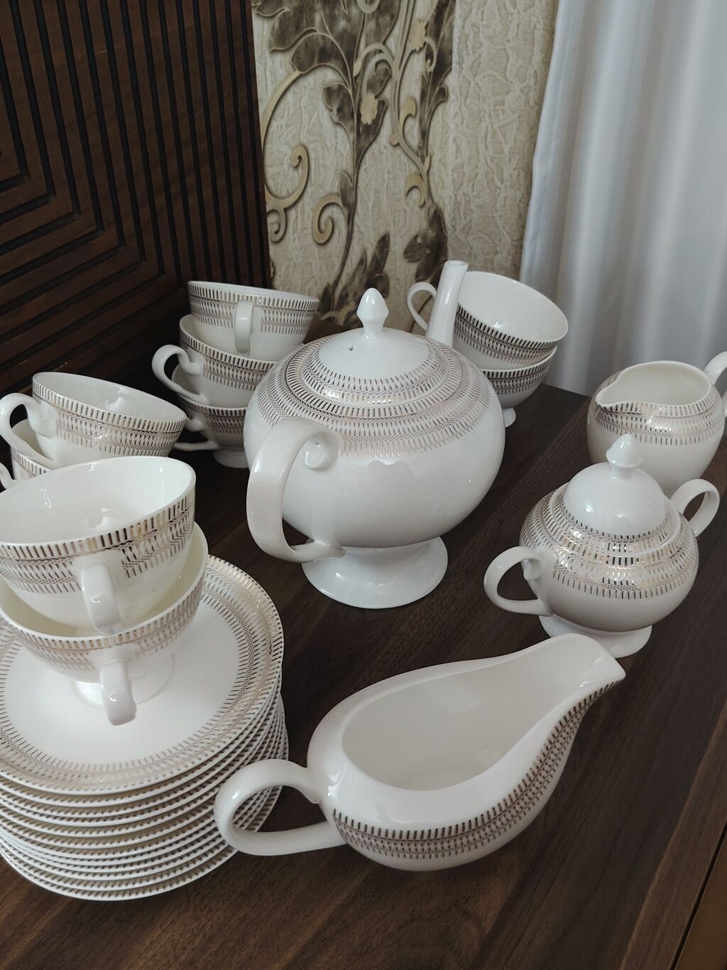 Çay dəsti, rəng - Ağ, Farfor — Süfrə qabı, Bakı (3)