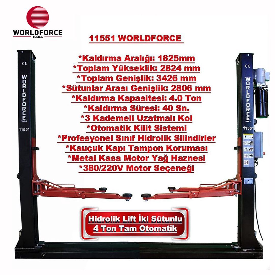 Hidrolik Lift İki Sütunlu 4 Ton 380/220V Tam Otomatik — Biznes və avadanlıq, Bakı (2)