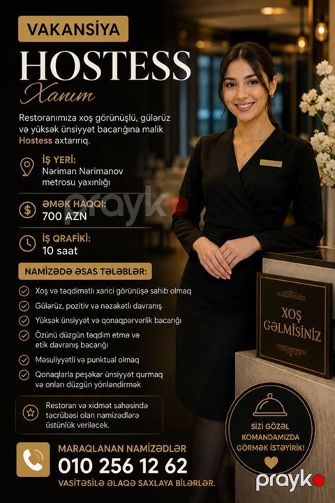 Hostes, qeydiyyatçı tələb olunur — Bakı