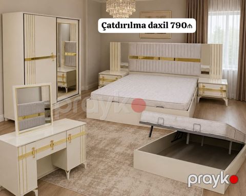 Yataq dəsti çatdırılma daxil 790₼. matrası və bazası var.Ünvan — Bakı