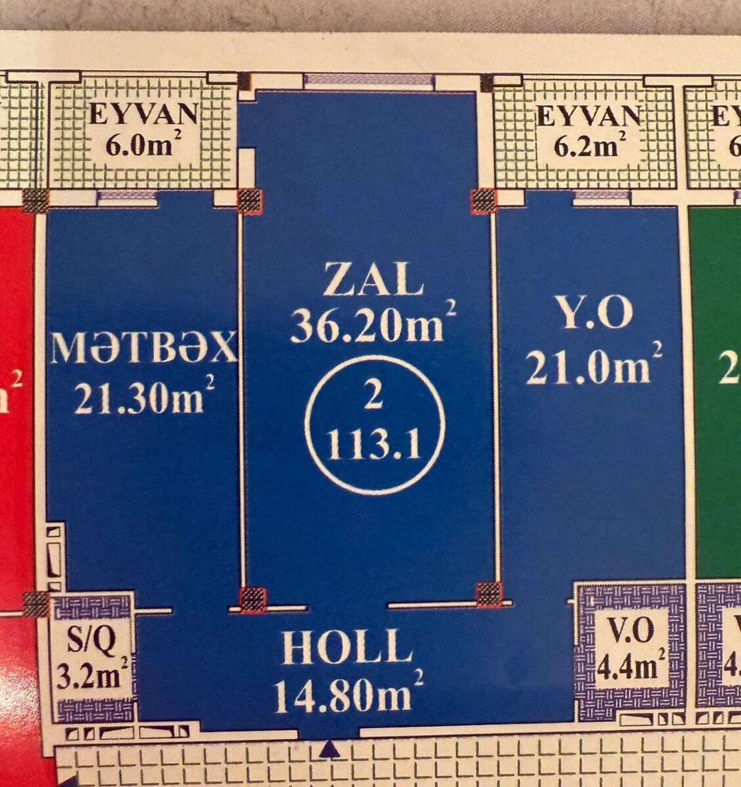Satılır 3 otaqlı yeni tikili 113 m² — Mənzil, Bakı (6)