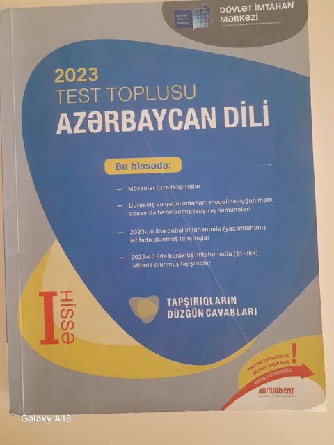 Azərbaycan dili Testlər 11-ci sinif, DİM, 1-ci hissə, 2023 il — Digah