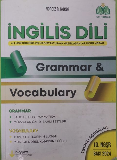 İngilis dili – Grammar Vocabulary - Orijinallıq nişanı: yalnız qarşı — Bakı