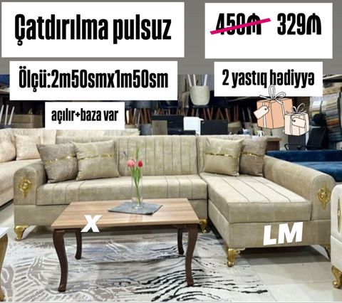Künc divanlar Yeni və sifarişlə Qiymət *329₼* Ölçü — Bakı