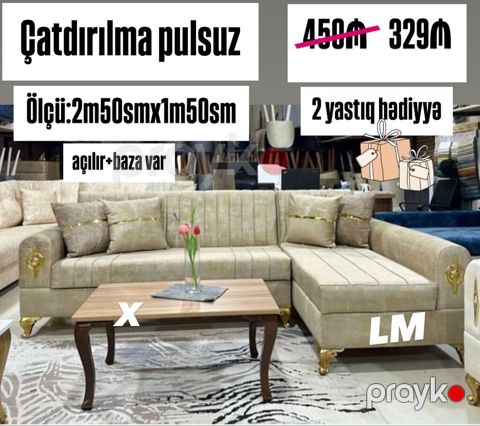Künc divanlar Yeni və sifarişlə Qiymət *329₼* Ölçü