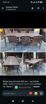 Rattan bag stol stulu 850 azn. 1 ay istifade edilib. Temiz — Садовая мебель