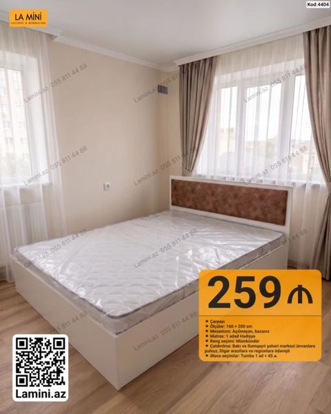 Məhsul: İkinefərlik çarpayı dəsti (Kod: 4404) - Ölçü: 160 x 200 sm — Bakı