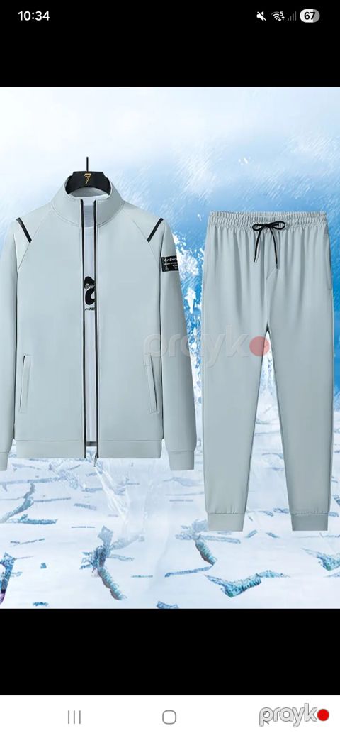 “S raz teze” İdman dəsti – jaket və şalvar komplekti - Rəng: açıq boz — Digah