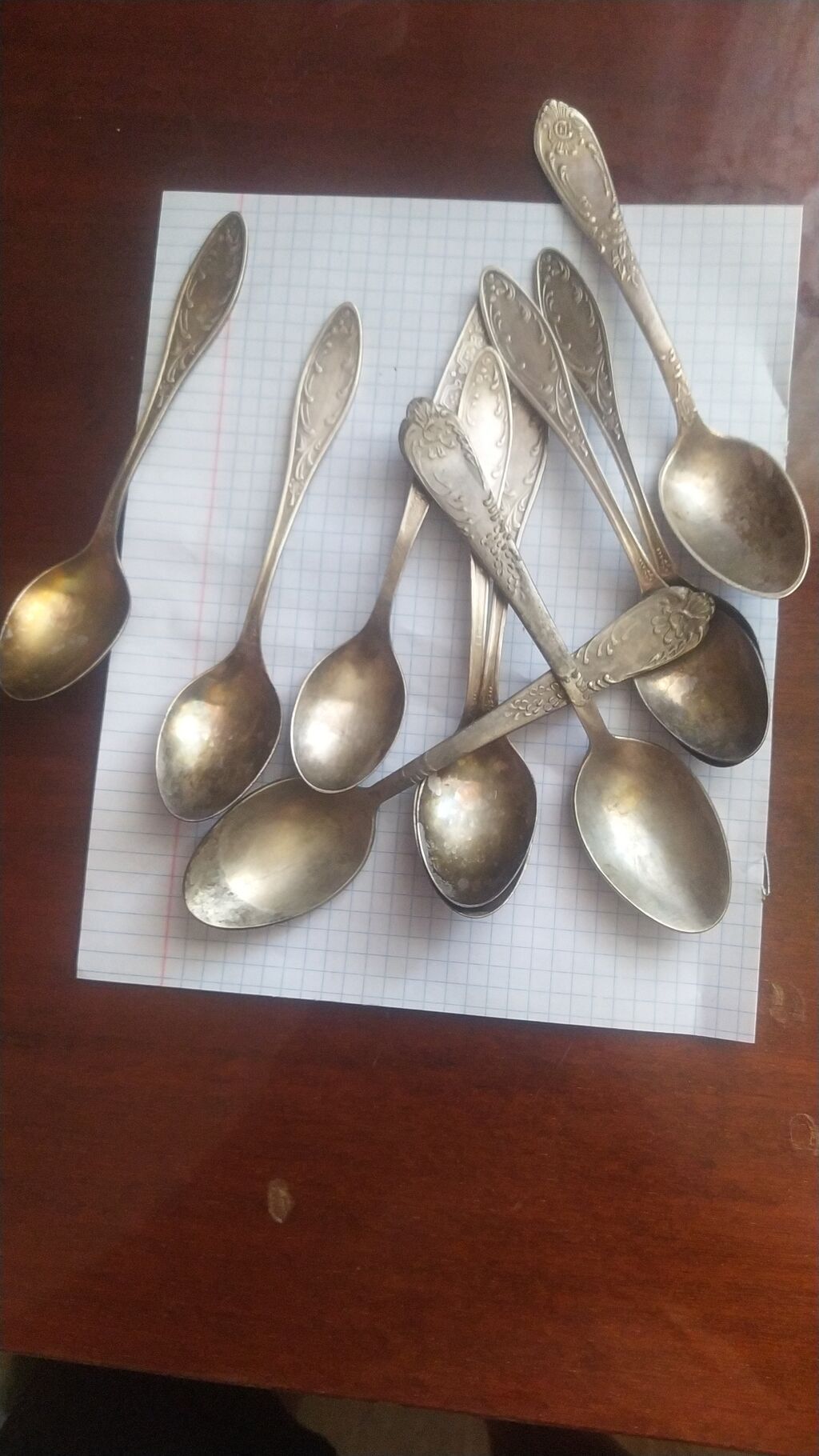 Məhsul: Kiçik metal çay qaşıqları dəsti Melchior qədim qaşıqlar — Qaşıq, çəngəl, bıçaq, Digah (4)