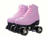 Pudra-çəhrayı rəngdə dörd təkərli roller konki - Klassik quad dizayn — Rollar