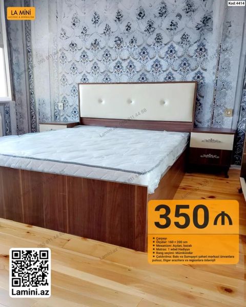 Çarpayı – La Mini (Kod: 4414) - Ölçü: 160 x 200 sm - Mexanizm — Bakı