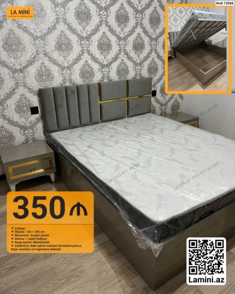 Mebel dəsti – Açıqlanabilir bazalı çarpayı və matrass - Model kodu — Bakı