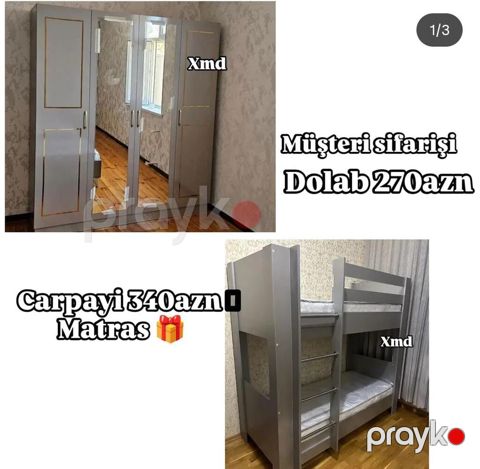 Müştəri sifarişi mebel dəsti - Dörd qapılı dolab – 270 AZN — Bakı