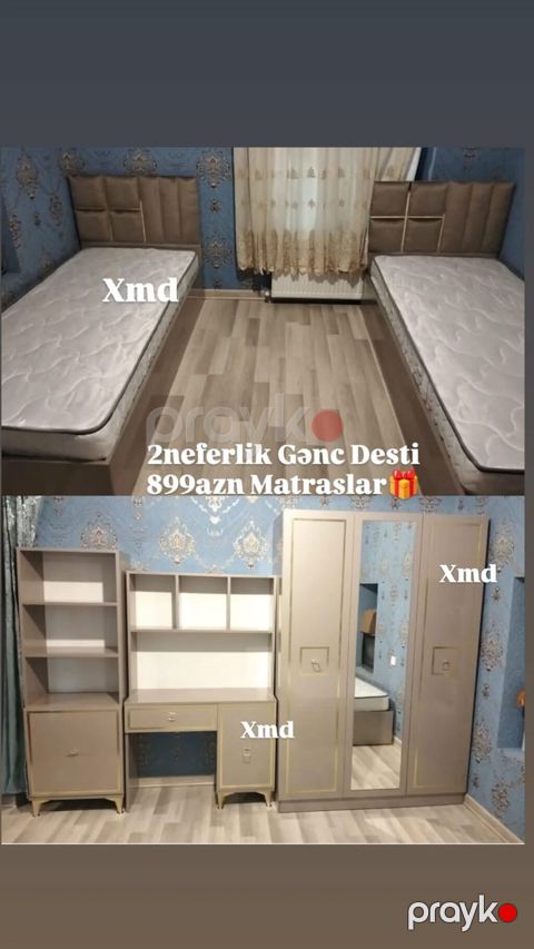 İki nəfərlik gənc otağı dəsti Dəst tərkibi: - 2 ədəd tək nəfərlik — Bakı