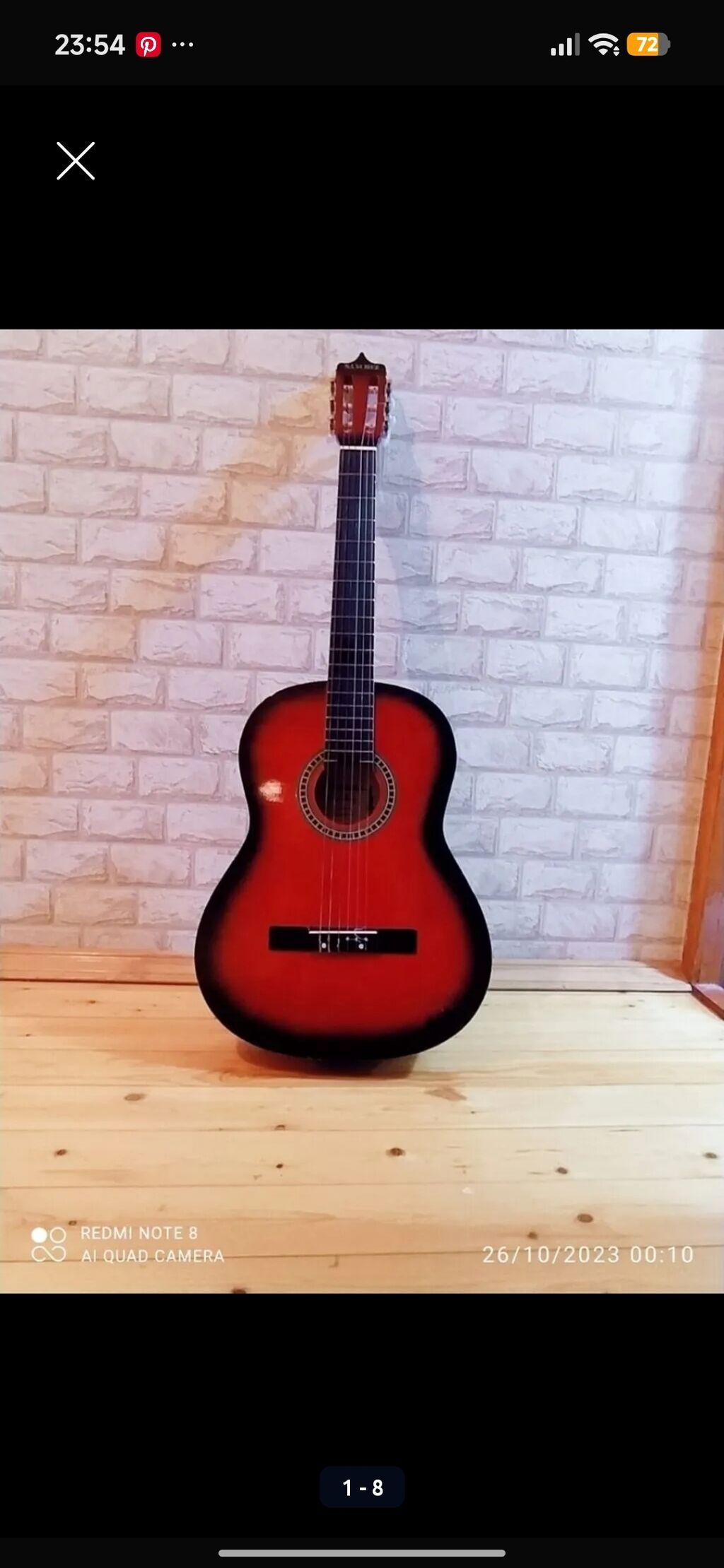Klassik akustik gitara – qırmızı-sunburst rəng sxemi ilə - Korpus — Gitarlar və digər simli alətlər, Masazır (3)