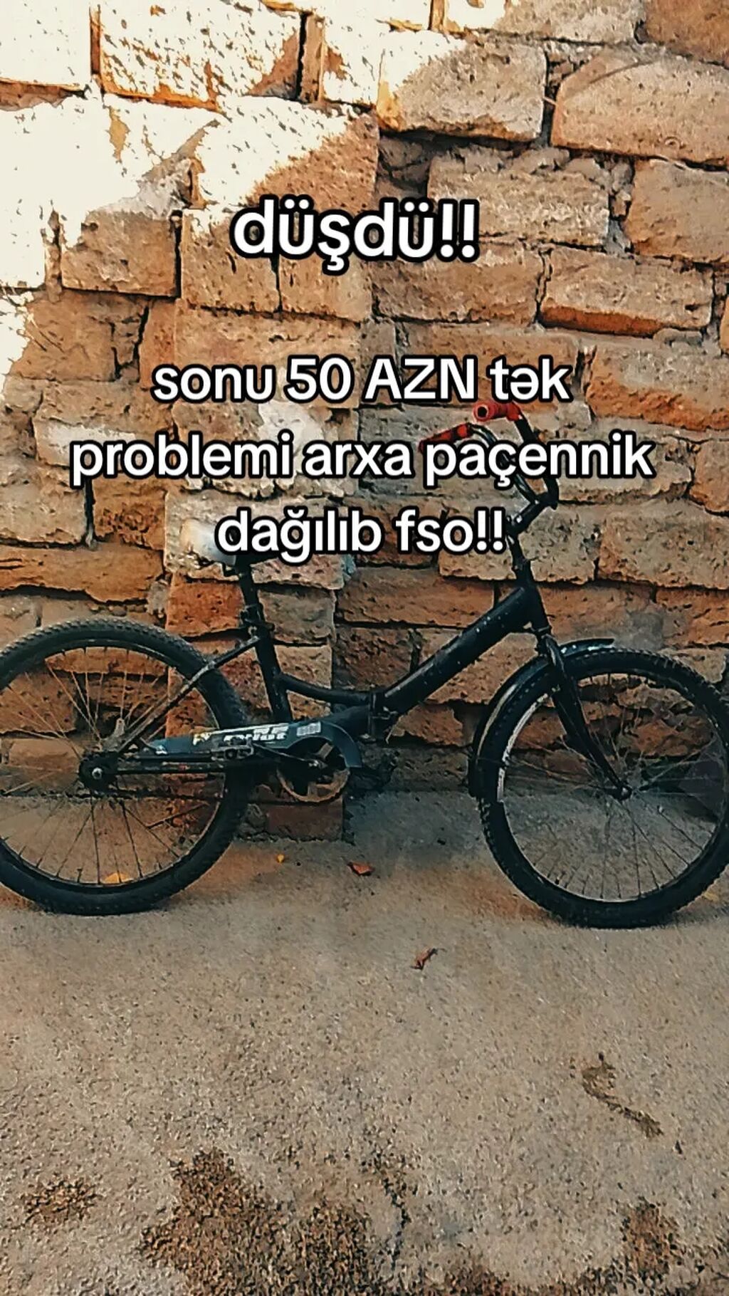 Sonu 50 di 120 AZN-ə alınıb tək problemi arxa paçennik dağılıb fsyo — Uşaq velosipedləri, Xırdalan