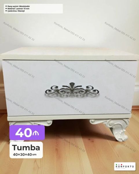 Tumba – klassik dizaynlı, dekorativ oyma detallı ön panel və fiqurlu — Bakı
