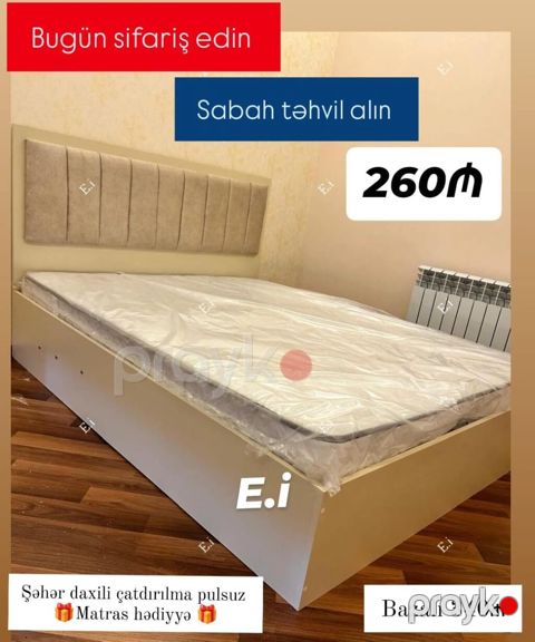 Mebel dəsti: bazalı çarpayı + divan + stol-stul - Çarpayı: başlıqlı — Digah