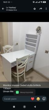 Manikür masasi 2eded stulla birlikdə 150azn. Unvan Mehdiabad — Salon Furniture