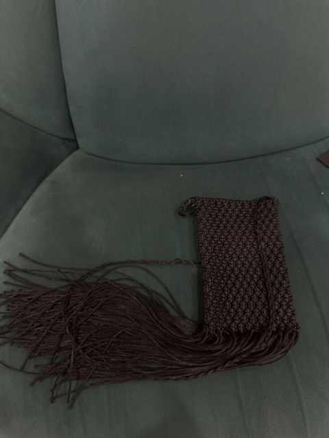 Makrame çanta – əl işi, qara rəng. - Material: möhkəm parlaq ipdən — Bakı