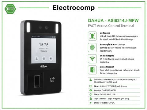 Dahua – ASI6214J-MFW Fact Access Control Terminal — Bakı