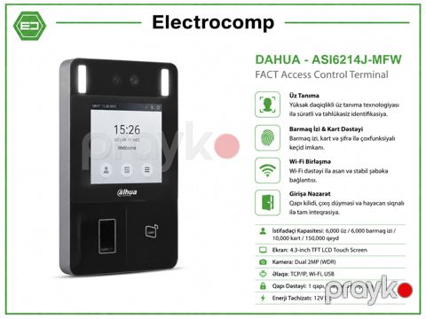 Dahua – ASI6214J-MFW Fact Access Control Terminal — Bakı