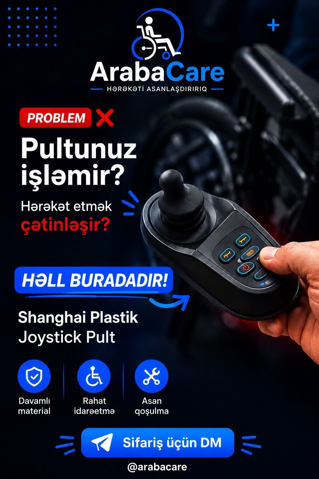 Əlil arabaları üçün ehtiyat hissələri və aksesuarlar Joystick — Əlil arabalar, Bakı (2)